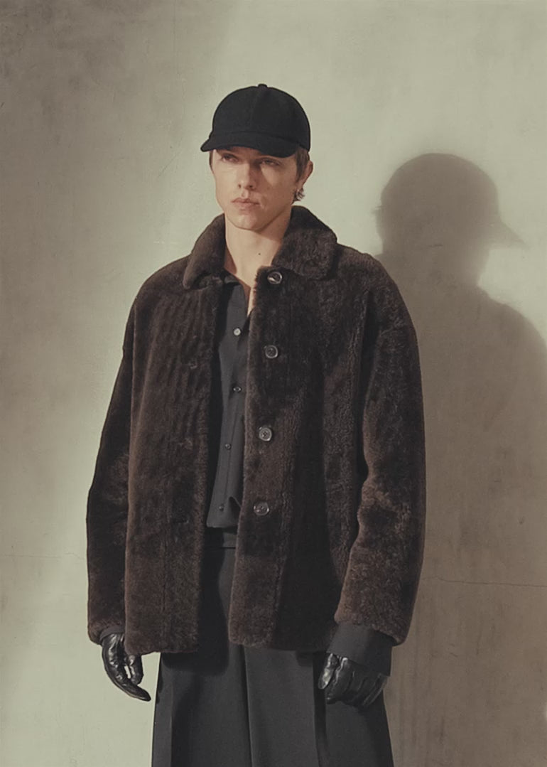 SHEARLING SHIRT JACKET - Espresso