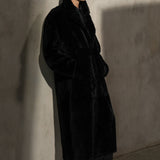 SHEARLING TOP COAT - Noir