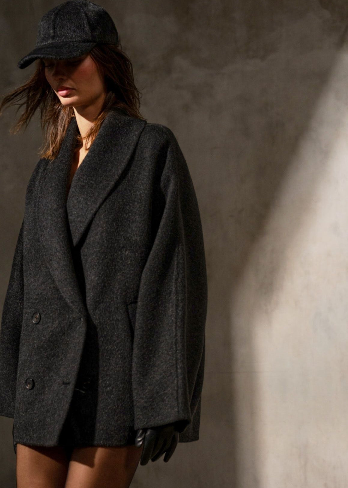 MOHAIR WRAP COAT