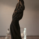 SATEEN BOMBER - Noir